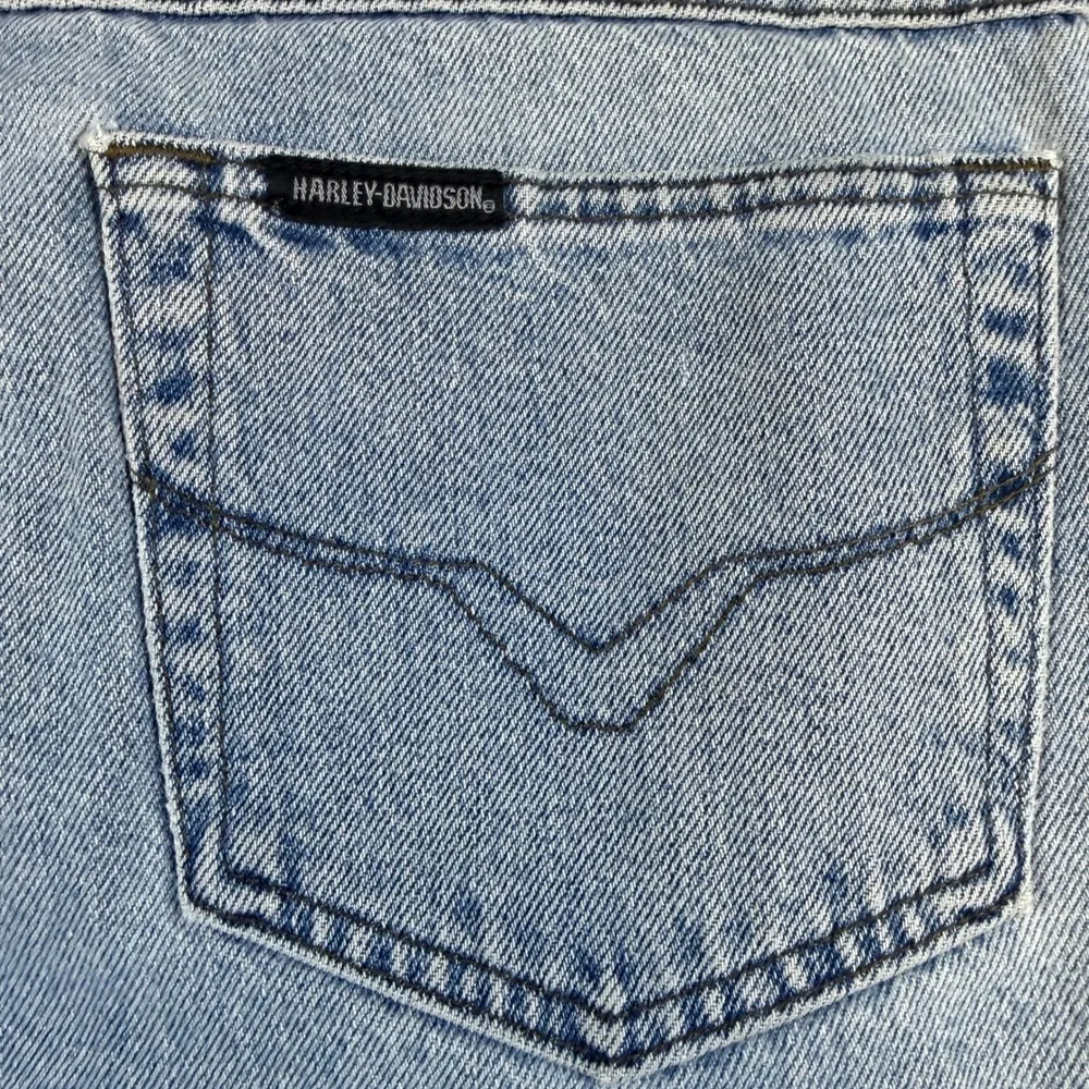 Harley-Davidson Mens Traditional Fit Light Wash Denim Jeans 38x30 Blue A6319